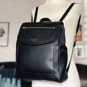 Kate Spade Black Leather Backpack